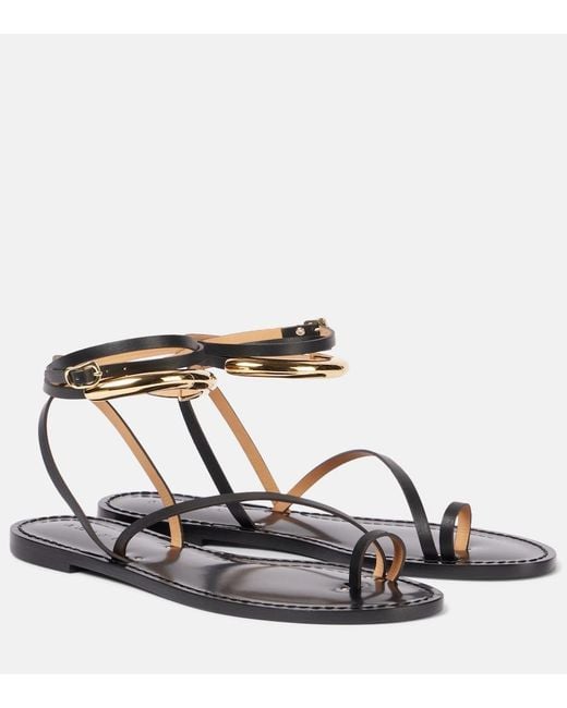 Amanu Black Kalahari Leather Sandals