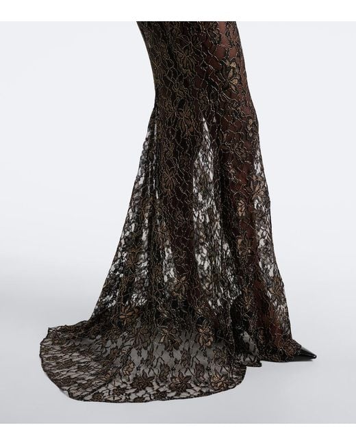 The New Arrivals Ilkyaz Ozel Black Evelyne Lace Bustier Gown