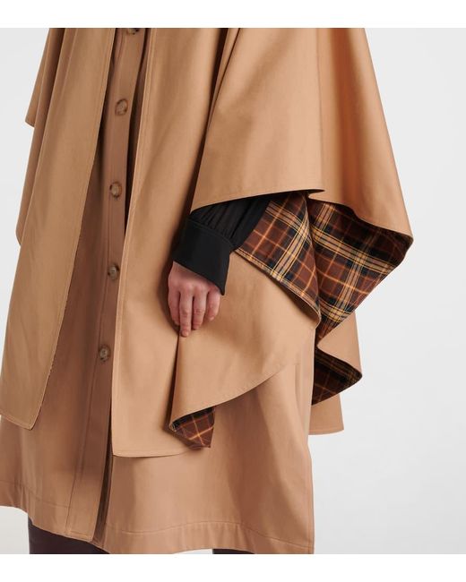 Chloé Brown Cape Aus Baumwoll-Gabardine