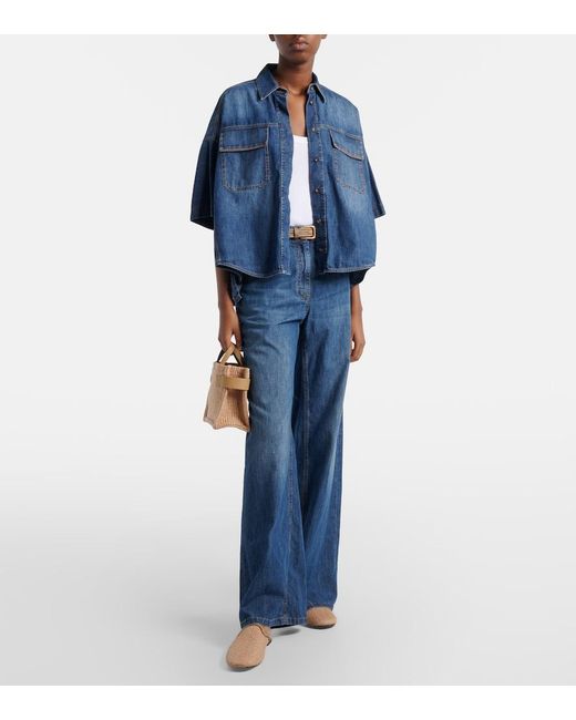 Brunello Cucinelli Blue Denim Top