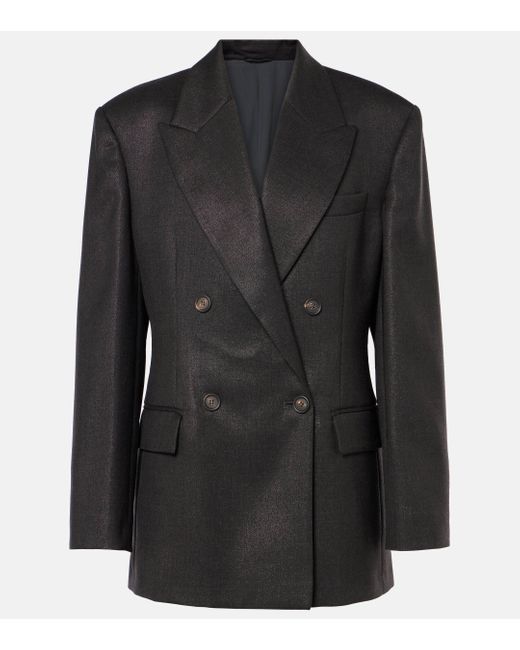 Brunello Cucinelli Black Wool-blend Blazer