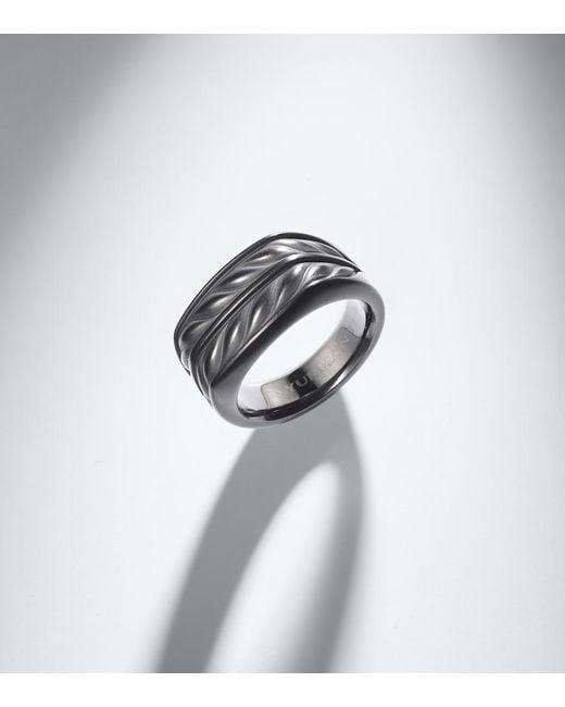 David Yurman Black Chevron Titanium Ring for men