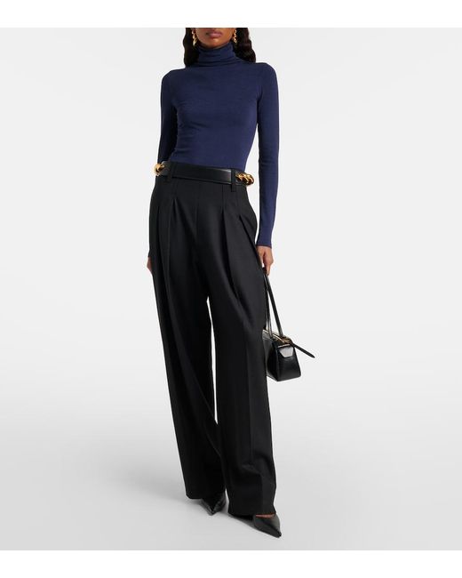 Wolford Blue Colorado Turtleneck Bodysuit
