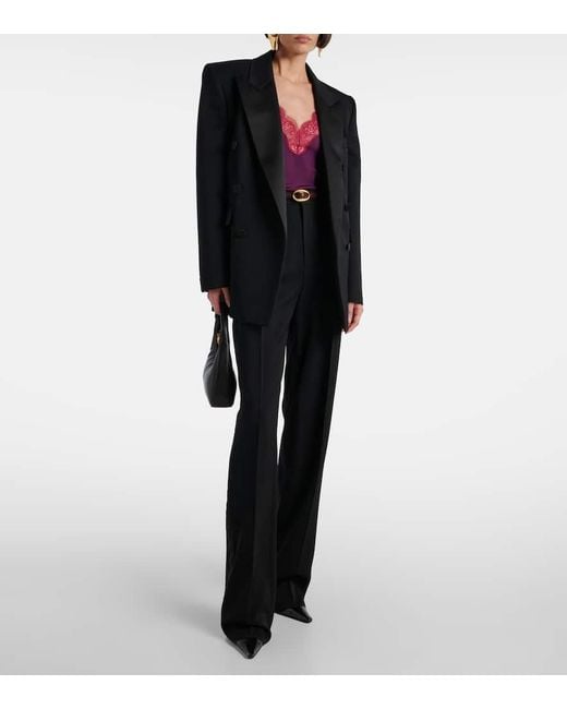 Saint Laurent Purple Lace Top