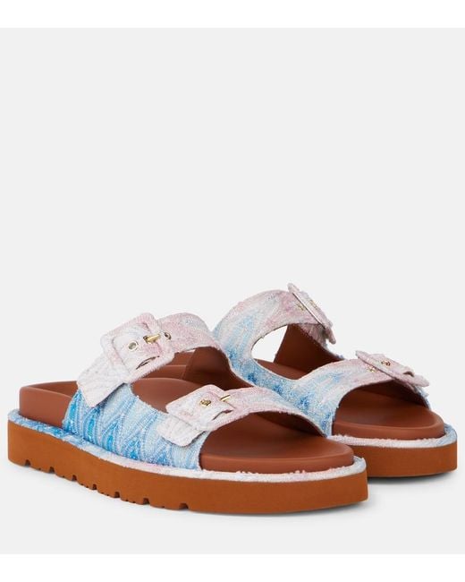 Missoni Brown Clea Wave Lame Sandals