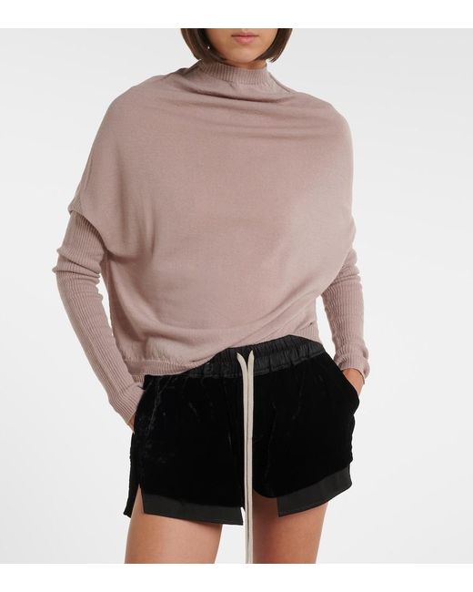 Rick Owens Pink Ls Crater Virgin Wool Sweater