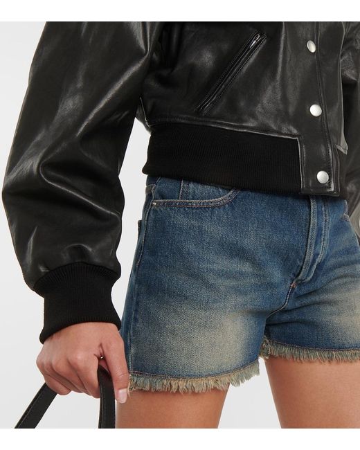 Isabel Marant Black Adriel Leather Bomber Jacket