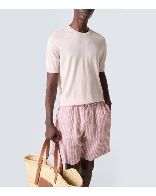 Fedeli Pink Cashmere And Silk Sweater for men