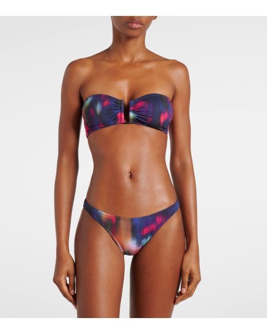 Eres Red Meridien Printed Bikini Top