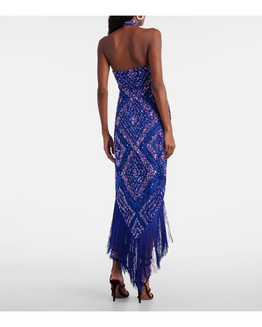 ‎Taller Marmo Blue Maxikleid Nina Mit Pailletten