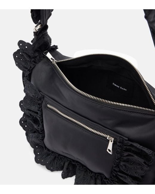 Simone Rocha Black Pillowcase Ruffled Shoulder Bag