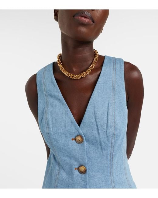 Gilet Di Jeans Avalina di Veronica Beard in Blue