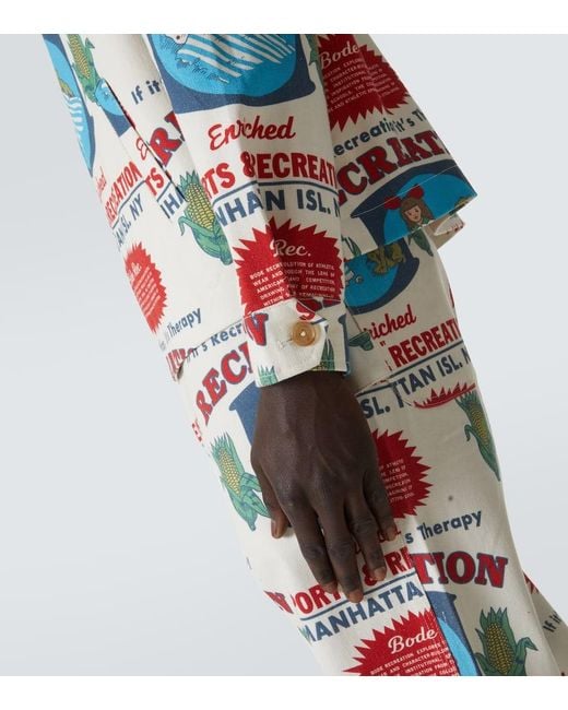 Bode Bedruckte Jacke Enrichment Aus Baumwolle in White für Herren