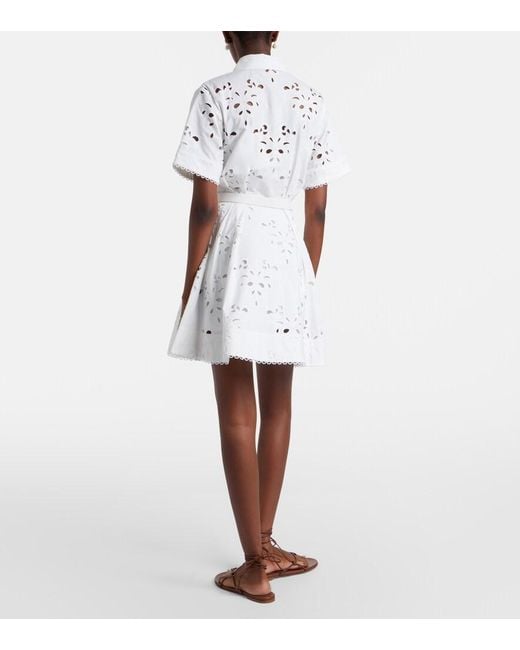 Rebecca Vallance White Artesan Broderie Anglaise Shirt Dress