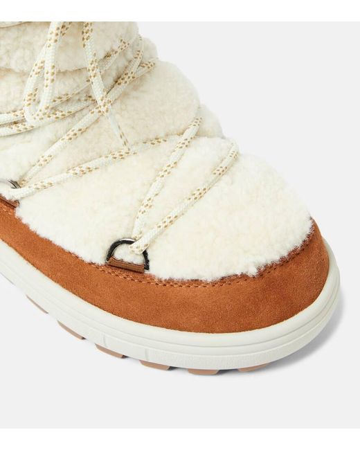 Bogner Chamonix Suede And Shearling Snow Boots in White | Lyst