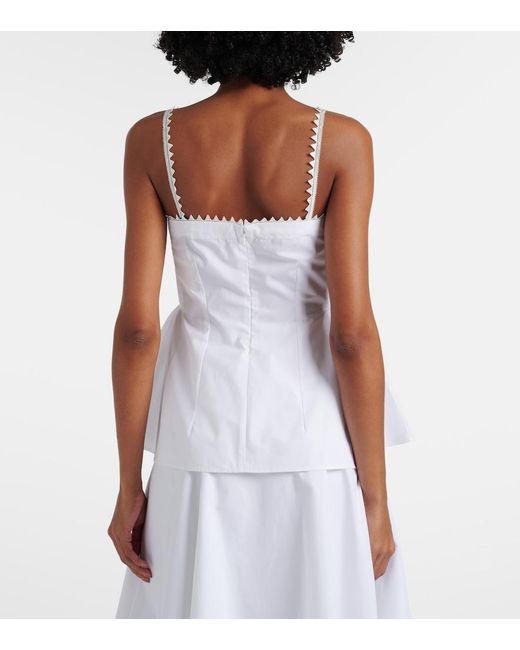 Jacquemus White Traversin Cotton Poplin Peplum Top