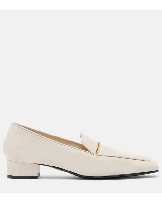 Herbert Levine White Fair And Square Leather Loafer Pumps