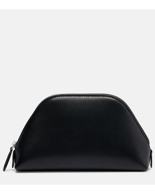 The Row Black Devon Mini Leather Clutch