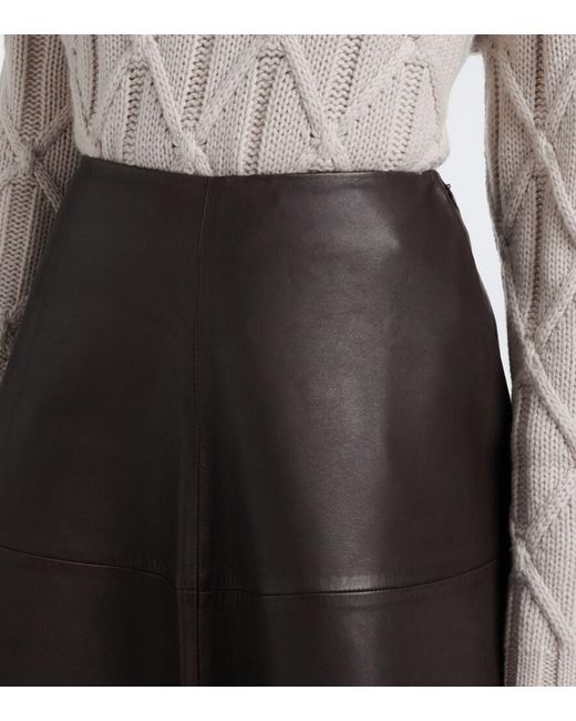 Altuzarra Black Varda Leather Midi Skirt