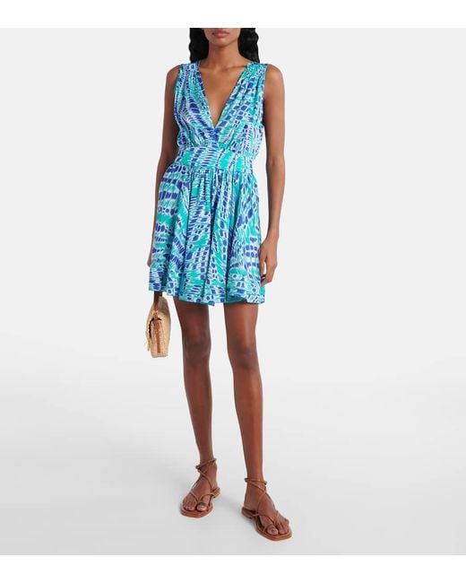 Poupette Blue Bedrucktes Minikleid Bessie