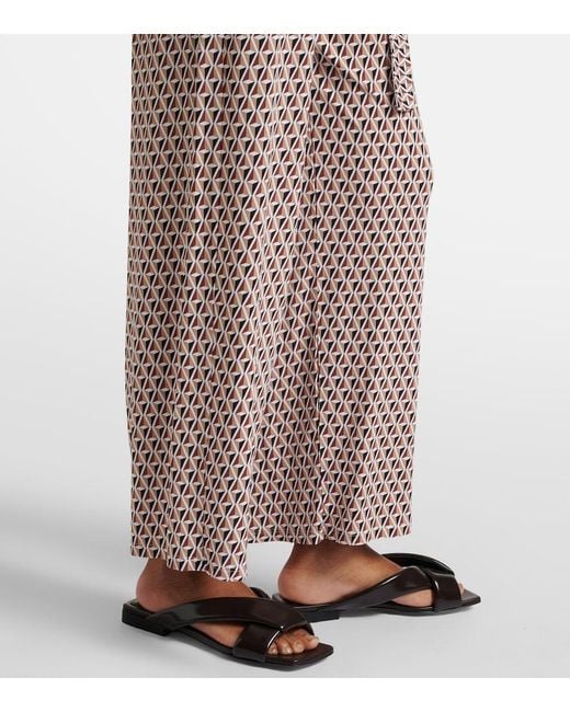 Max Mara Natural Belted Printed Jumpsuit