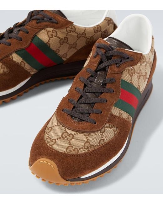Gucci Brown Re-Motion Sneaker, Suede for men
