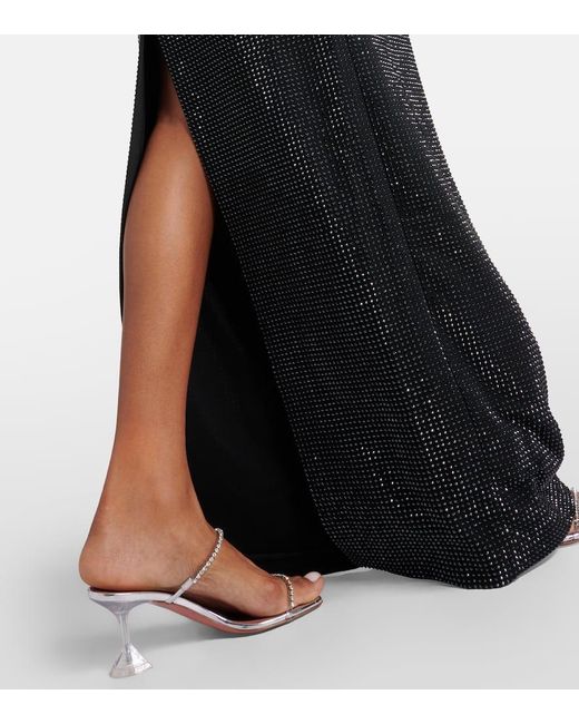 Roland Mouret Black Crystal-embellished Strapless Gown