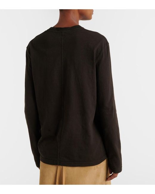 The Row Black Amia Cotton Jersey T-Shirt