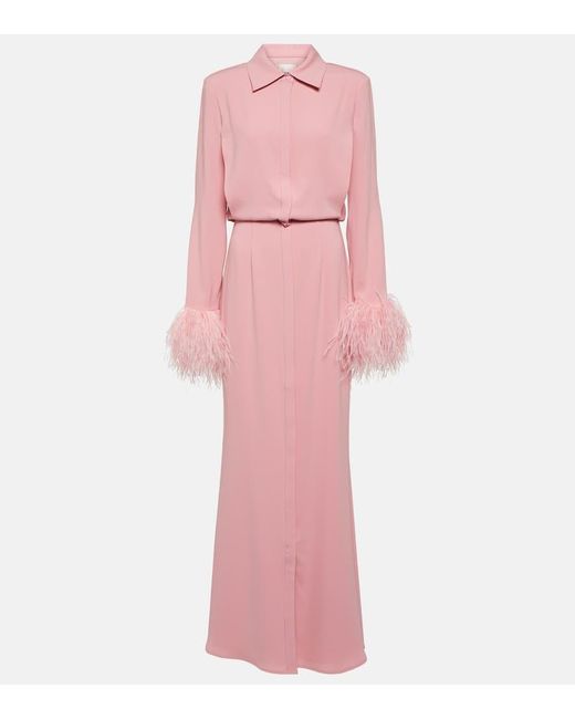 Vestido camisero largo de crepe Roland Mouret de color Pink