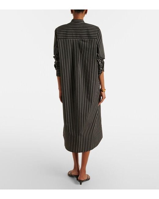 Totême  Black Striped Shirt Dress