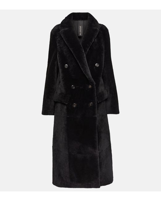 Abrigo cruzado reversible de borrego de Blancha de color Negro | Lyst