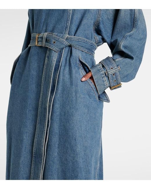 Isabel Marant Blue Denim Trench Coat With Belt