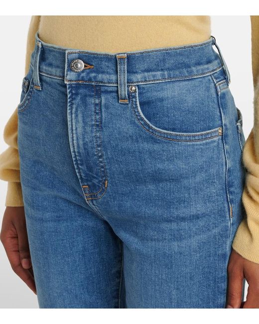 Veronica Beard Blue Beverly High-Rise Flared Jeans