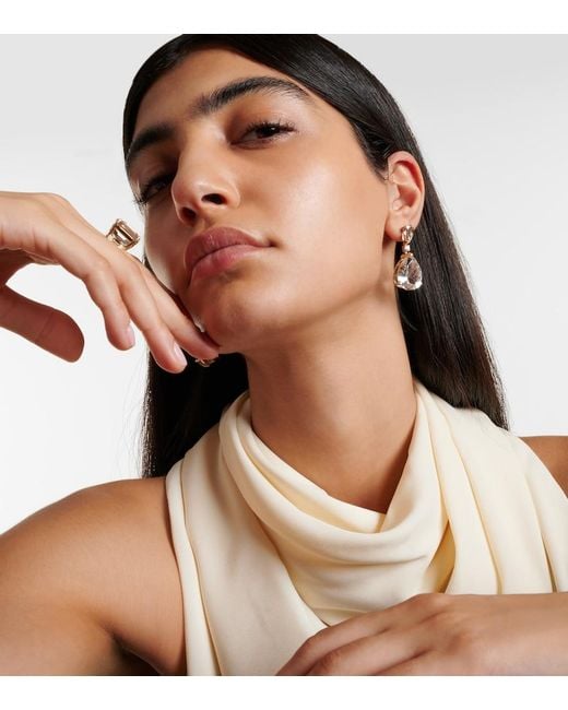 Mateo White Sophia 14Kt Earrings With Topaz And Diamonds