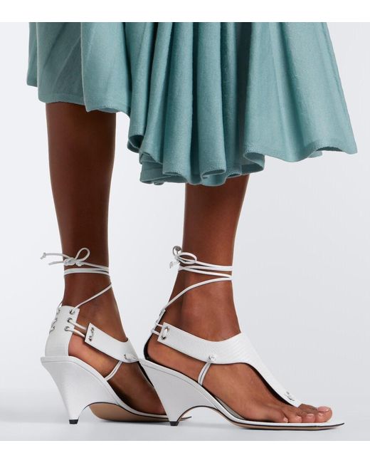 Christen White Edge Leather Sandals