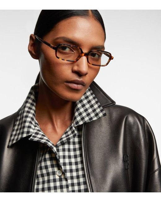Miu Miu Brown Rectangular Glasses