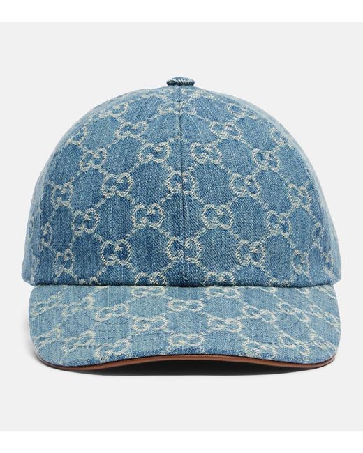Gucci Blue Gg Cotton Canvas Baseball Cap