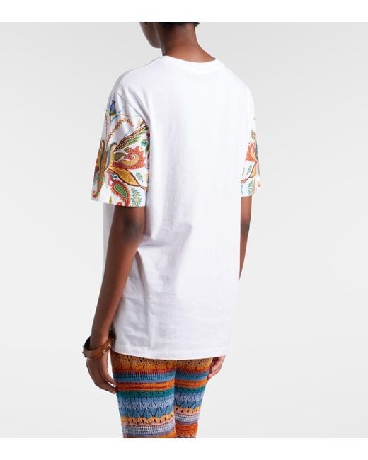 Etro White Printed Cotton Jersey T-Shirt