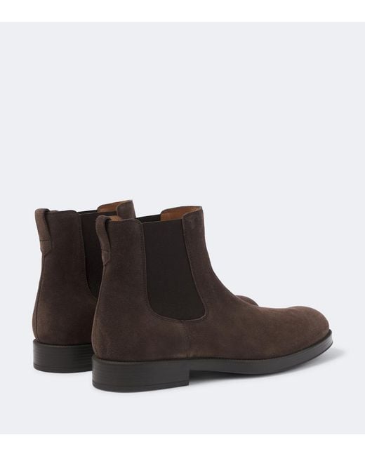 Tod's Brown Suede Chelsea Boots for men