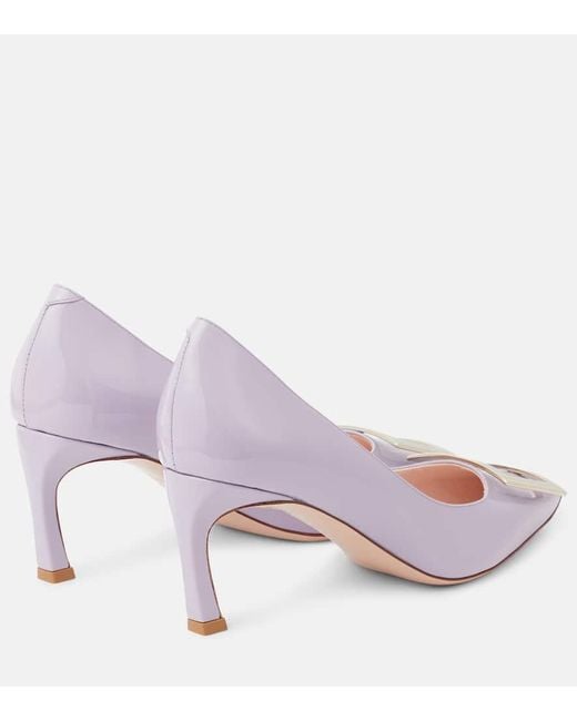 Roger Vivier Pink Trompette 70 Patent Leather Pumps