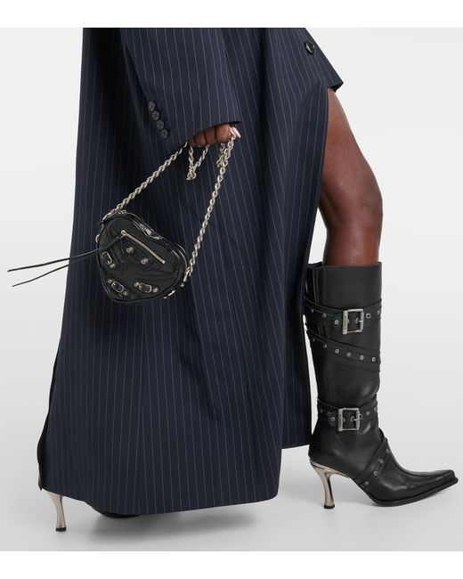 Vetements Blue Oversized Pinstriped Wool Coat