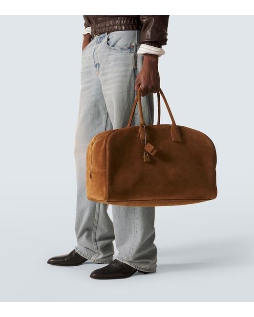 Saint Laurent Weekender Large Aus Veloursleder in Brown für Herren