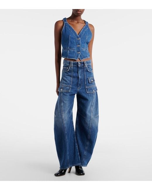 Sportmax Blue Violino Barrel-Leg Jeans