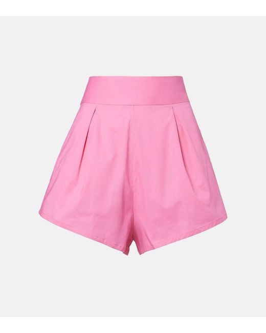 Adriana Degreas Pink Cotton Wide-Leg Shorts