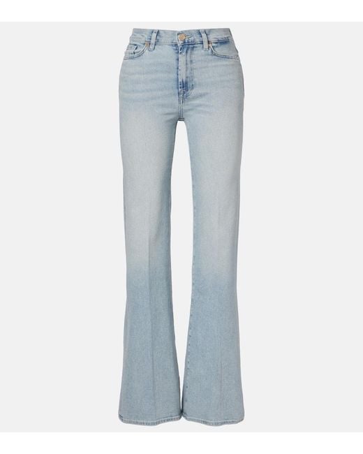 Jeans Flared Modern Dojo De Tiro Medio 7 For All Mankind de color Blue