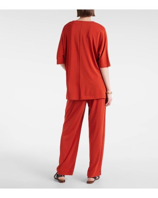 Max Mara Red Linfa Jersey Crepe Blouse