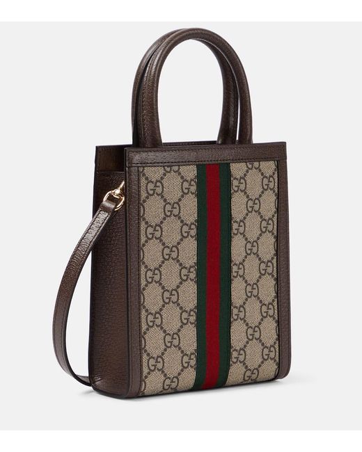 Gucci Black Super Mini Ophidia GG Canvas Tote Bag