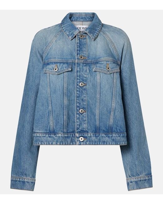 Loewe Blue Cropped Denim Jacket