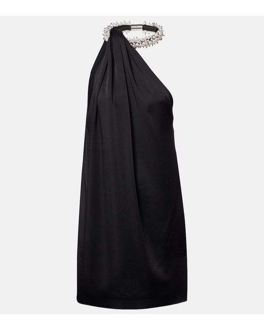 Stella McCartney Black Embellished Satin Minidress