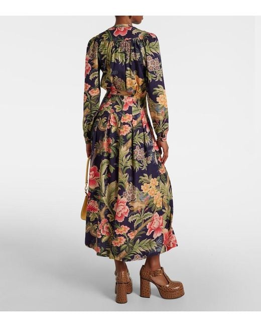 Etro Multicolor Jersey And Fil Coupe Jacquard Maxi Dress